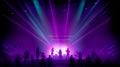 Neon Glow Music Concert Stage with purple color