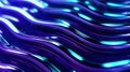 Neon glow shiny purple wavey surface 3D illustration, futuristic techonolgy abstract background. Generative AI