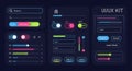 Neon Glow UI UX Kit Interface Elements Royalty Free Stock Photo