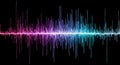 Neon Glowing Abstract Soundwave Visual Representation of Audio Frequency Spectrum, generative AI Royalty Free Stock Photo
