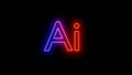 neon glowing adobe illustrator logo image Royalty Free Stock Photo