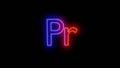 neon glowing adobe premiere pro logo image