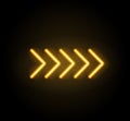 Neon glowing arrow pointer