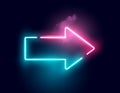 Neon Glowing Arrow Sign Vector Royalty Free Stock Photo