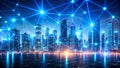 Neon Glowing Blockchain Network: A Visual Symphony of Cryptocurrency Exchange Generative AI