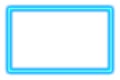 Neon glowing blue rectangle frame with inner glow isolated on transparent background Royalty Free Stock Photo