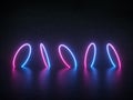 Neon Glowing Circle Round Shape Tubes On Reflection Concrete Floor Royalty Free Stock Photo