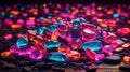 Neon-Glowing Colorful Stones. Radiant Neon Rocks. Vivid Gems in Neon Hues.