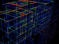 Neon cubes background - fractal digitally generated image