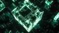 Neon Glowing Cyberpunk Data Cube