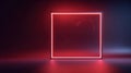 Neon Glowing Heart Frame on Dark Red Gradient Background With Space for Typography and Design Elements Royalty Free Stock Photo