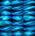 Neon glowing light abstract backgrounds collection, mega set of energy magic concept backgrounds Royalty Free Stock Photo