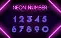 Neon glowing lines, neon number concept