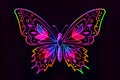 Neon glowing outlined illustration of butterfly Royalty Free Stock Photo