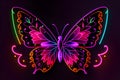 Neon glowing outlined illustration of butterfly Royalty Free Stock Photo