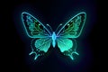 Neon glowing outlined illustration of butterfly Royalty Free Stock Photo