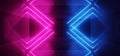 Neon Glowing Plasma Retro Cyber Virtual Purple Blue Luminous Fluorescent Tube Lights Abstract Grunge Concrete Tunnel Room Sci Fi Royalty Free Stock Photo