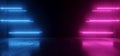 Neon Glowing Plasma Retro Cyber Virtual Purple Blue Luminous Fluorescent Tube Lights Abstract Grunge Concrete Tunnel Room Sci Fi Royalty Free Stock Photo