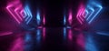 Neon Glowing Plasma Retro Cyber Virtual Purple Blue Luminous Fluorescent Tube Lights Abstract Grunge Concrete Tunnel Room Sci Fi Royalty Free Stock Photo