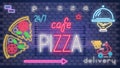 Neon Glowing Sign for Pizzeria