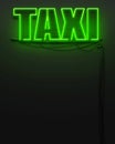 Neon glowing sign with word Taxi, copyspace Royalty Free Stock Photo