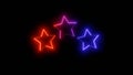 neon glowing stars image on black background Royalty Free Stock Photo