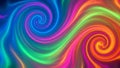 Neon glowing swirls of blue, green, pink, and orange in a hypnotic, luminous abstract pattern Royalty Free Stock Photo