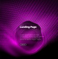 Neon glowing techno hexagon shape lines, hi-tech futuristic abstract background, landing page template Royalty Free Stock Photo