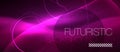 Neon glowing wave, magic energy and light motion background. Vector wallpaper template Royalty Free Stock Photo