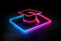 Neon Graduation Class Logo Royalty Free Stock Photo