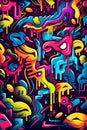 Neon Graffiti 90s retro background