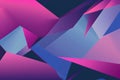 Neon graphic geometric background pink blue shape generative ai