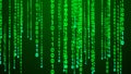 Neon Green Binary Code Digital Data Stream Background Royalty Free Stock Photo