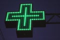 Neon green cross sign Royalty Free Stock Photo