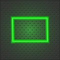 Neon green frame on a metal texture wall background vector Royalty Free Stock Photo
