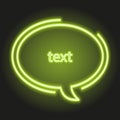 Neon green frame for text, comix frame, glowing tube border line