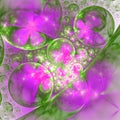 Neon green and pink fractal flowers