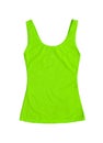 Neon green sleeveless sports top isolated on white background