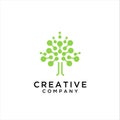 Neon green tech tree flower logo