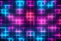 Neon grid pattern background 80s retro nostalgic Royalty Free Stock Photo