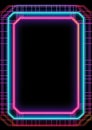Neon grid pattern frame 80s retro nostalgic Royalty Free Stock Photo