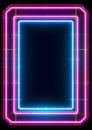 Neon grid pattern frame 80s retro nostalgic Royalty Free Stock Photo