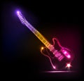 Neon guitar, grunge music