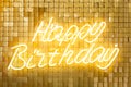 Neon happy birthday sign for party decoration