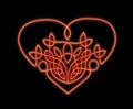 Neon heart in celtic style Royalty Free Stock Photo