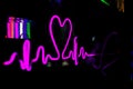 Neon heart display on the window of a store Royalty Free Stock Photo