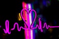 Neon heart display on the window of a store Royalty Free Stock Photo