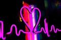 Neon heart display on the window of a store Royalty Free Stock Photo