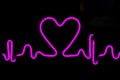 Neon heart display on the window of a store Royalty Free Stock Photo