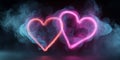 Neon Heart Romantic Glowing Love Graphics Royalty Free Stock Photo